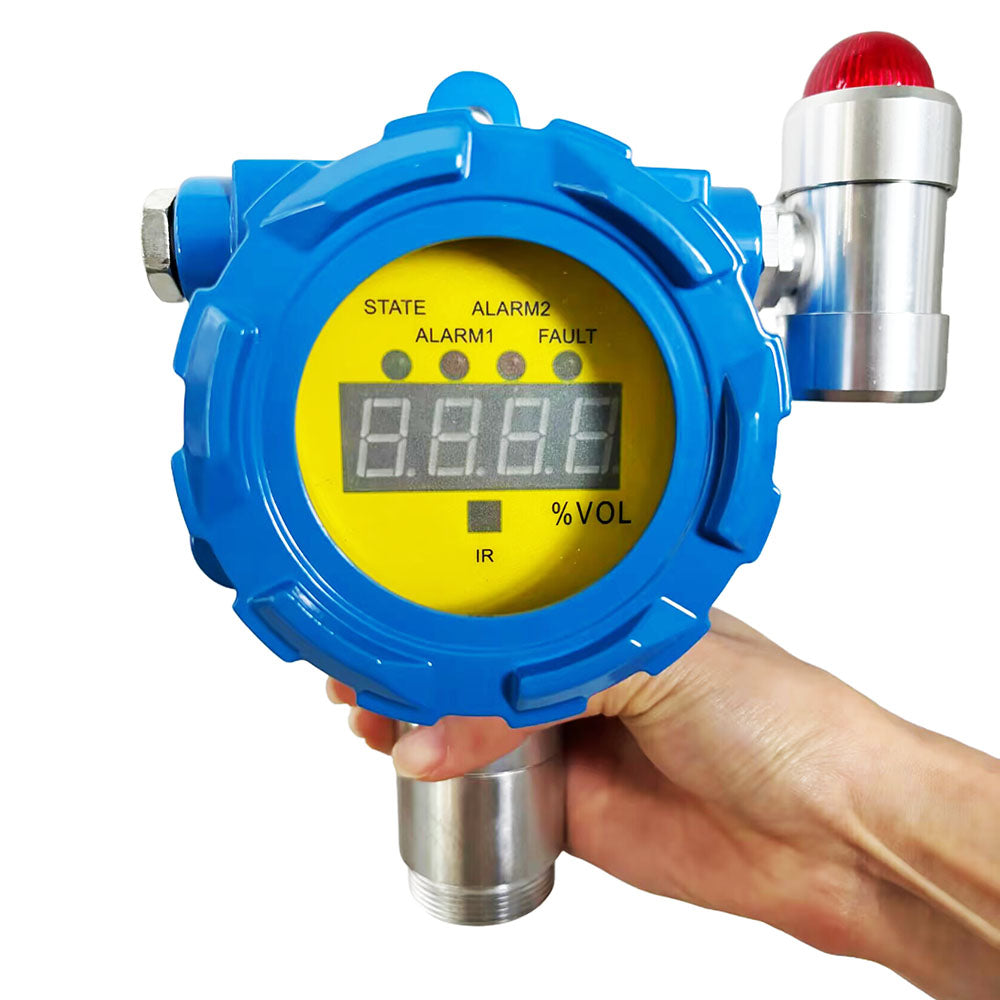 VTSYIQI Infrared CH4 Gas Detector Fixed Infrared Methane Detector with Measuring Range 0-5%VOL Resolution 0.01%VOL Sound Light Alarm and LED Display