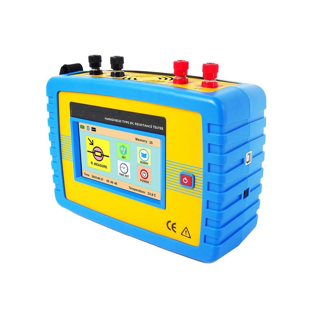 VTSYIQI Digital Transformer DC Resistance Tester Handheld Transformer Winding Resistance Meter with Test Mode Automatic or Manual Test Current Gear AUTO, 10A, 5A, 1A, 100mA, 10mA, 1mA Measurement Range 1.0uΩ~50.00kΩ Max Resolution 0.1uΩ