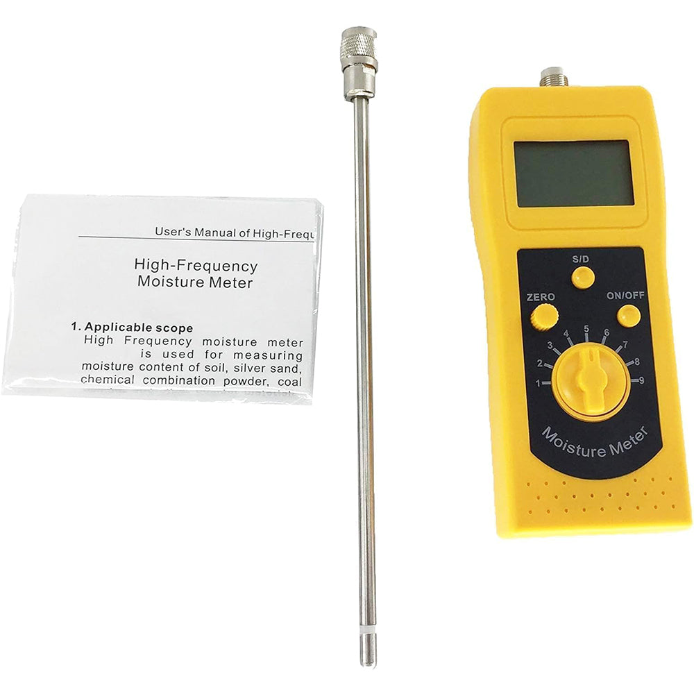 VTSYIQI Digital Sand Moisture Meter Sand Moisture Tester Instrument with Measuring range 0~90% Display Accuracy 0.1/0.01 Accuracy ±0.5% n for River Sand Sea Sand And Other Sand