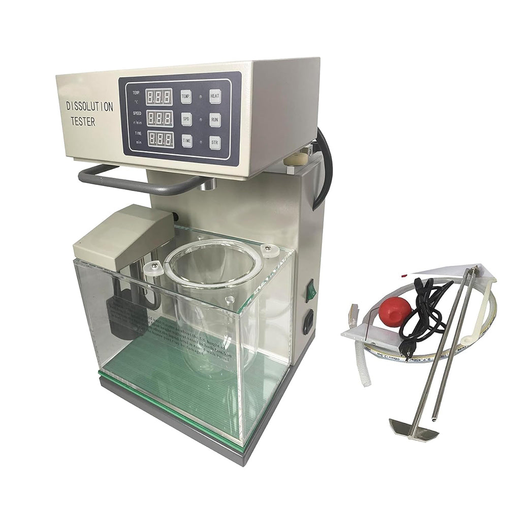 VTSYIQI Dissolution Apparatus Tablet Dissolution Testing with Speed Range 20-200rpm Accuracy ±2rpm One Cup and One Lever for Detecting Velocity and Extent of Pharmic Dissolution from Tablet Capsule