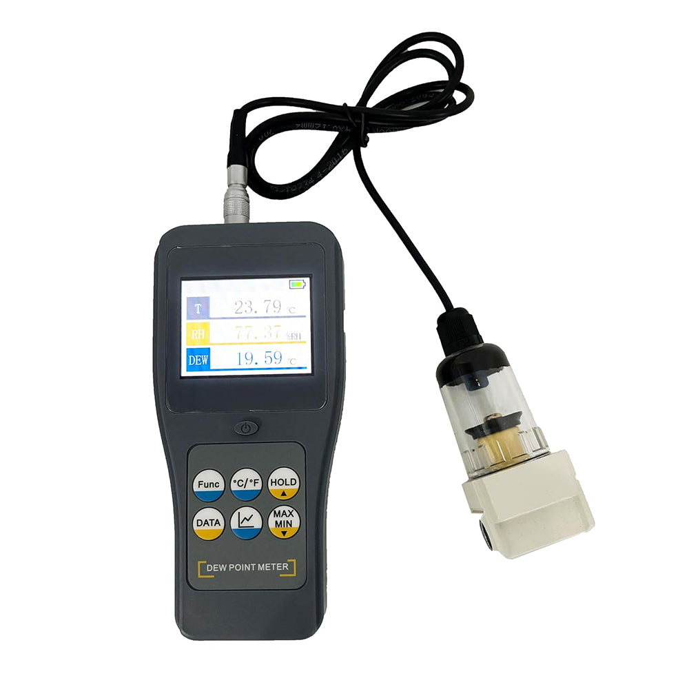 VTSYIQI Split Precision Dew Point Meter with Test Parameters Ambient Temperature, Relative Humidity, Dew Point Temperature, Wet Bulb Temperature, Absolute Humidity, PPMv, Saturated Vapor Pressure, Vapor Pressure, Mixing Ratio, Specific Enthalpy