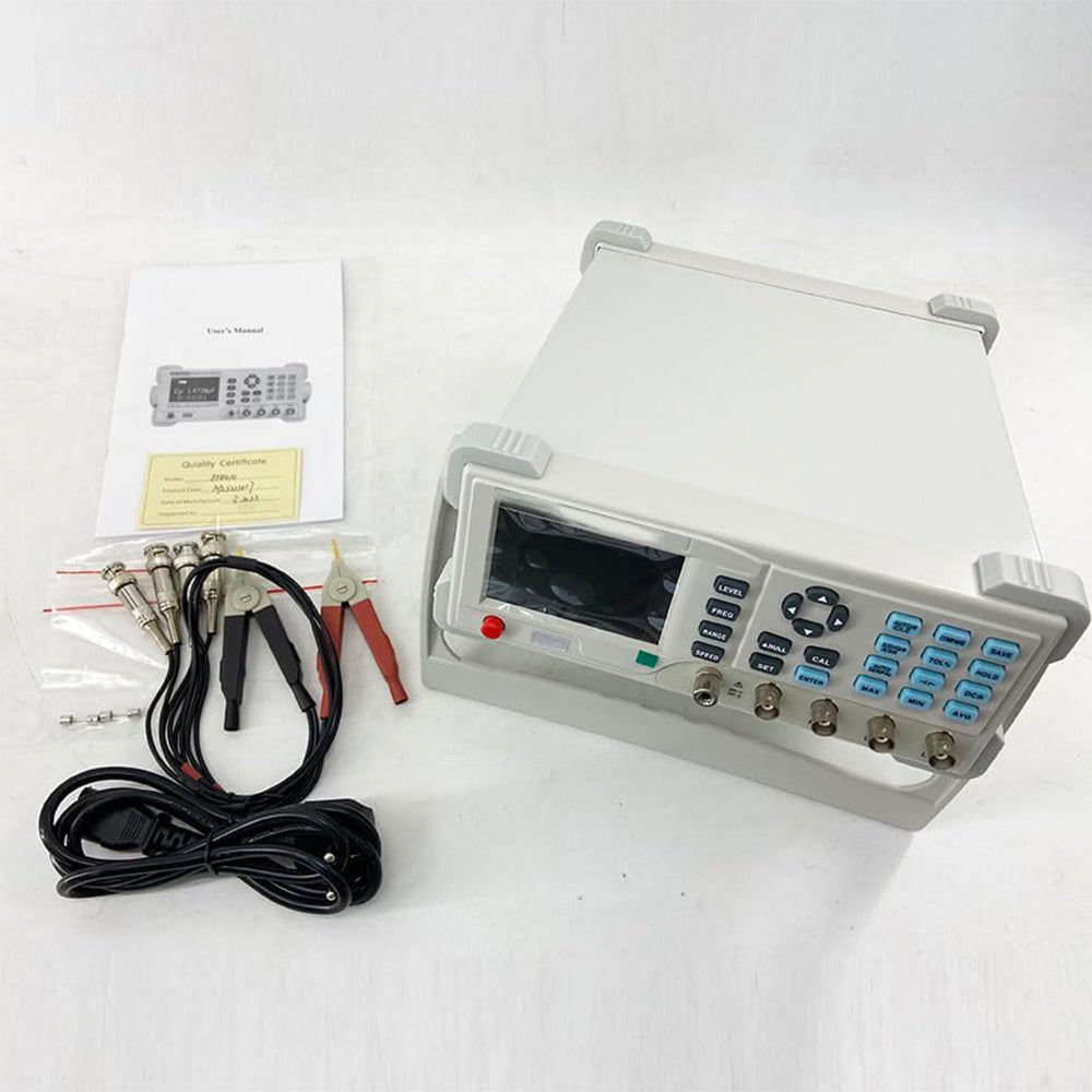VTSYIQI LCR Meter Digital LCR Tester LCR Bridge Benchtop LCR Meter with Main Parameter L/C/R/Z Secondary Parameter X/D/Q/θ/ESR Frequency 100Hz 120Hz 200Hz 400Hz 800Hz 1kHz 2kHz 4kHz 8kHz 10kHz Level Range (100-2000) mVrms