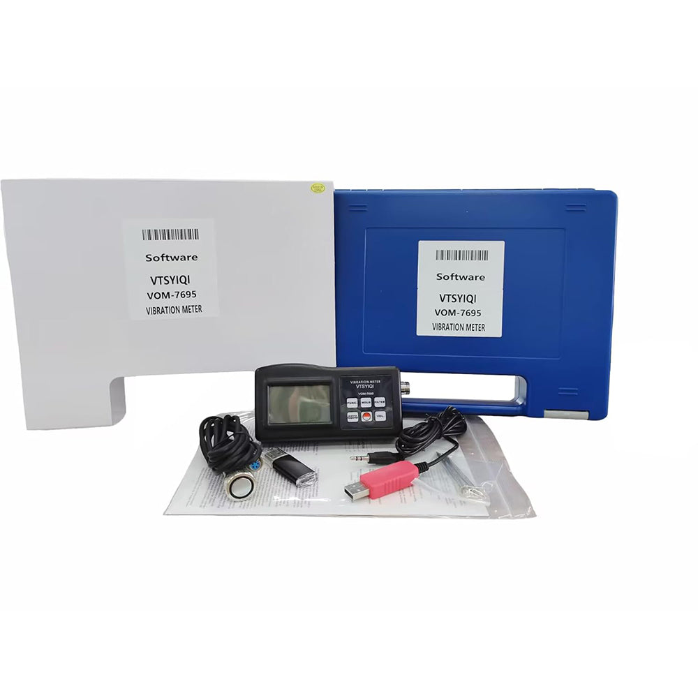 VTSYIQI Digital Vibration Meter Tester Vibrometer Gauge with RS232 Cable Software