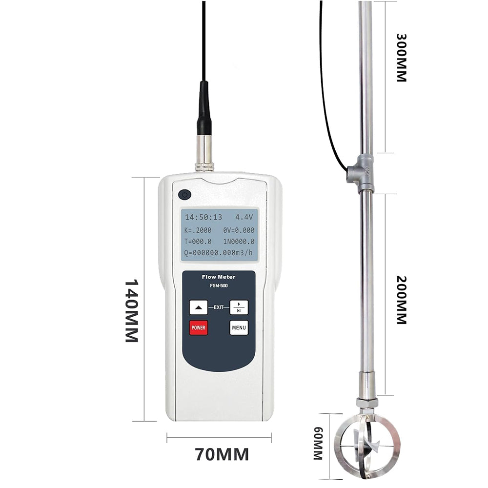 Flow Speed Display VTSYIQI Water Speed Meter Flow Velocity Meter Flow Speed Meter with Sp