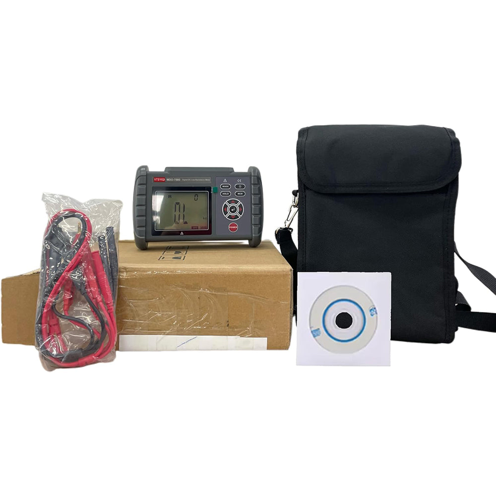 VTSYIQI DC Low Resistance Tester USB Transmission Resistance Tester Four-Wire Measurement Micro-ohmmeter with  Resistance Range 0.001mΩ to 300.0KΩ Resolution 1uΩ Accuracy ±0.1% USB Interface