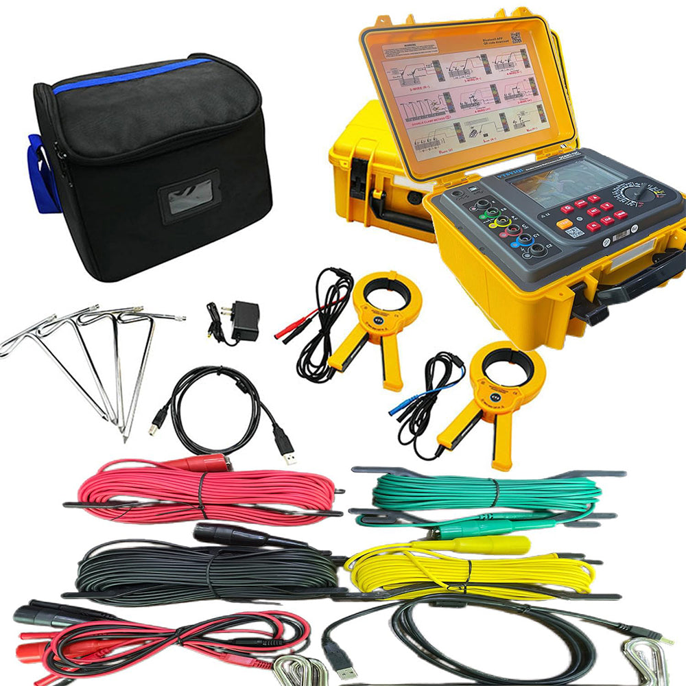 VTSYIQI Double Clamp Ground Resistance Tester Meter Digital Soil Resistivity Tester with Resistance 0.00Ω-30.00kΩ AC Leakage Current 0.00mA-600A Soil Resistivity 0.00Ωm-9000kΩm 2000 Groups Storage