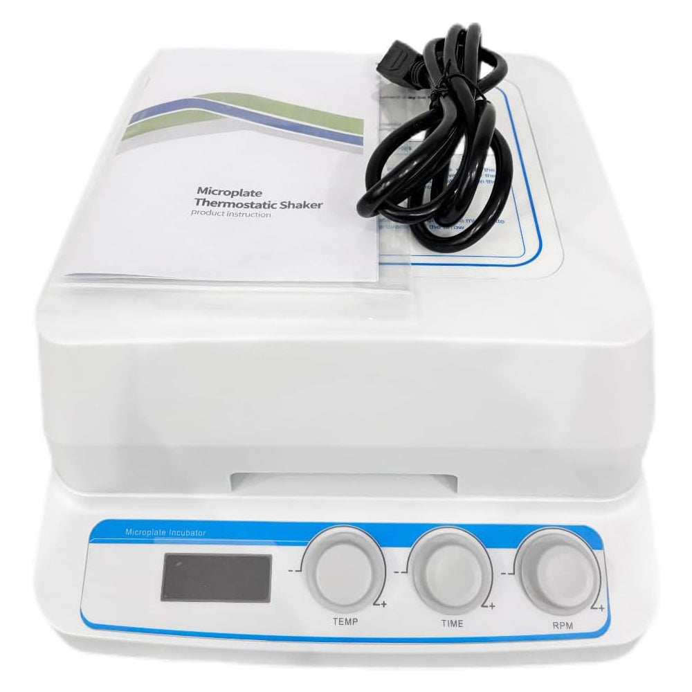 VTSYIQI Thermo Shaker for Microplates Microplate Thermo Shaker with Speed Range 100 to 1600rpm Capacity 4 Enzyme Plates or Deep Well Plates Electric Heating Film Heating Mode Temperature Control Accuracy ≤±0.5°C