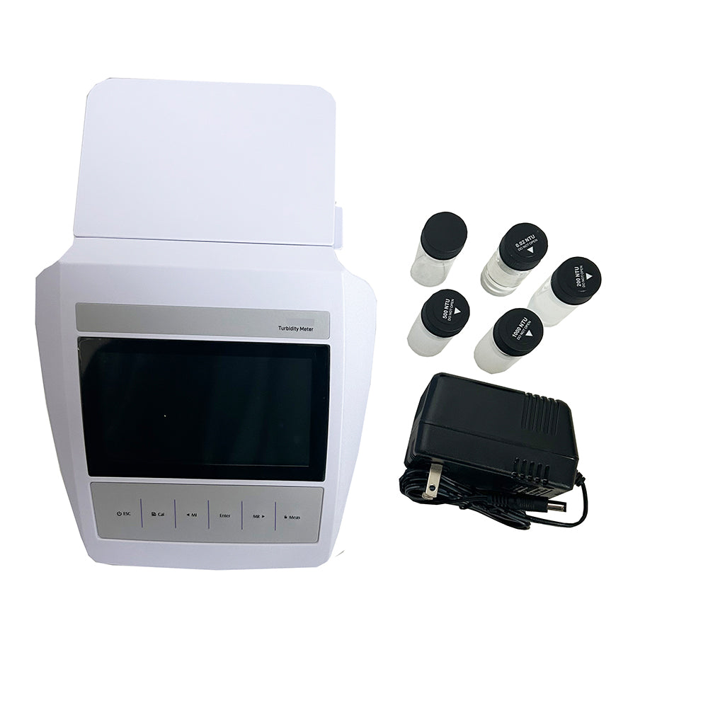 VTSYIQI Benchtop Turbidity Meter Turbidimeter Measurement Instrument with Turbidity Range 0~2000 NTU/FNU 0~500 EBC 0~9999 ASBC 2 to 7 Points Calibration 4 PCS Calibration Solution Suspended Particle Analysis