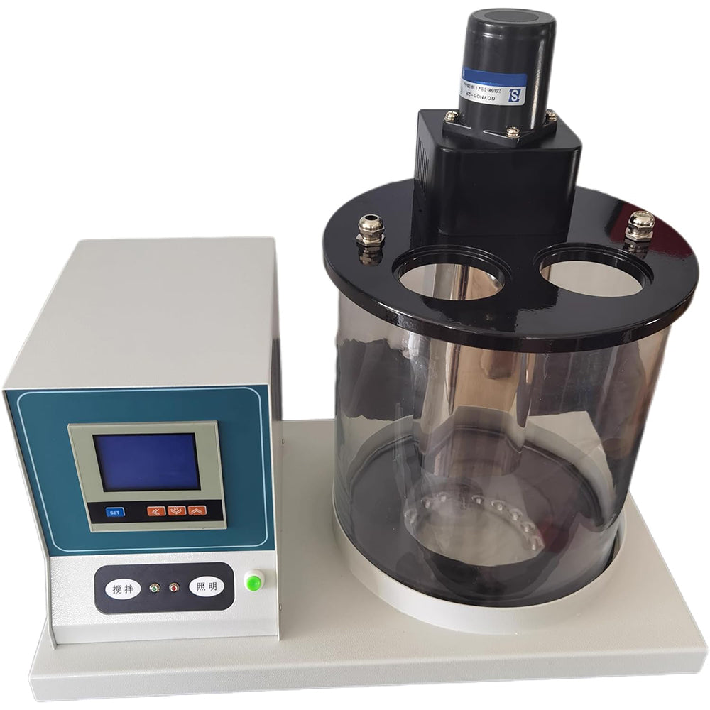 VTSYIQI Kinematic Viscosity Tester with Room Temperature 100℃ Rotating Speed 1200r/min Mixer Impeller Diameter φ50mm Accuracy ±0.1℃ Constant Temperature Bath Sets GB/T265-88 Standard 2 Samples