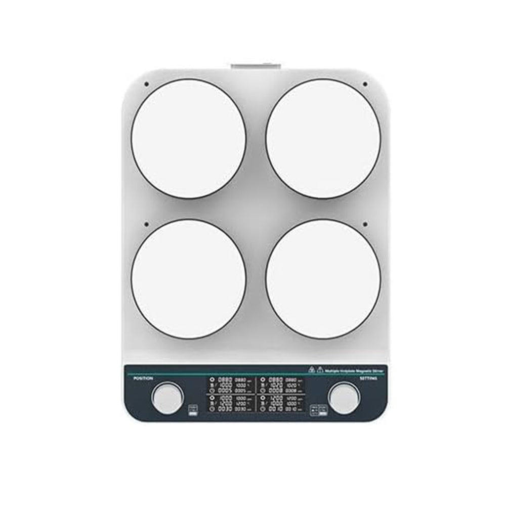 VTSYIQI Digital Multi-position Hot Plate Stirrer with Number of Stirring Points 4 Max Stirring Volume 4*2L Plate Temperature RT-310℃ Equipped With a Built-in Heating Plate Probe And An External Liquid Probe