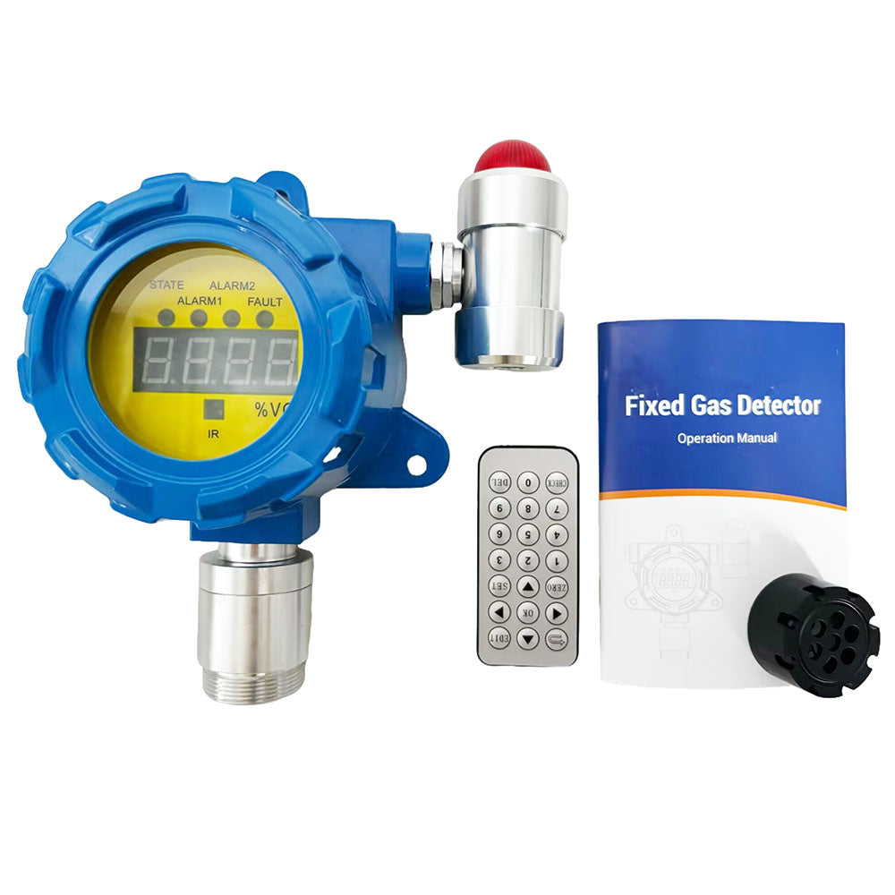 VTSYIQI Fixed Infrared CH4 Gas Detector Monitor with Measuring Range 0-5%VOL Resolution 0.01%VOL L-Alarm 1% VOL H-Alarm 2.5% VOL Wall-Mounted Installation Method