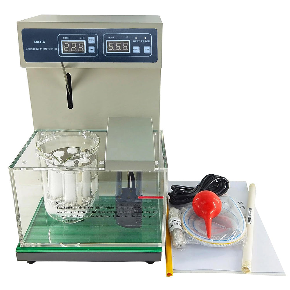 VTSYIQI Disintegration Apparatus Tablet Disintegration Tester with Return Frequency of Basket 30-32 Times/min Basket Travel 55±1mm Used to Check The Disintegration of Solid Formulations Under Specified Conditions