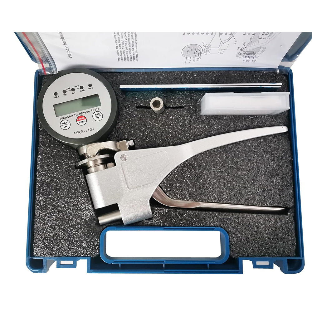 VTSYIQI Digital Webster Hardness Tester Webster Durometer with Hardness Range 25-110HRE/58~131HV Thick 0.6-6mm Inner Diameter＞10mm for Test The Hardness of Aluminum Alloy High-Strength Pointer Rapid Testing