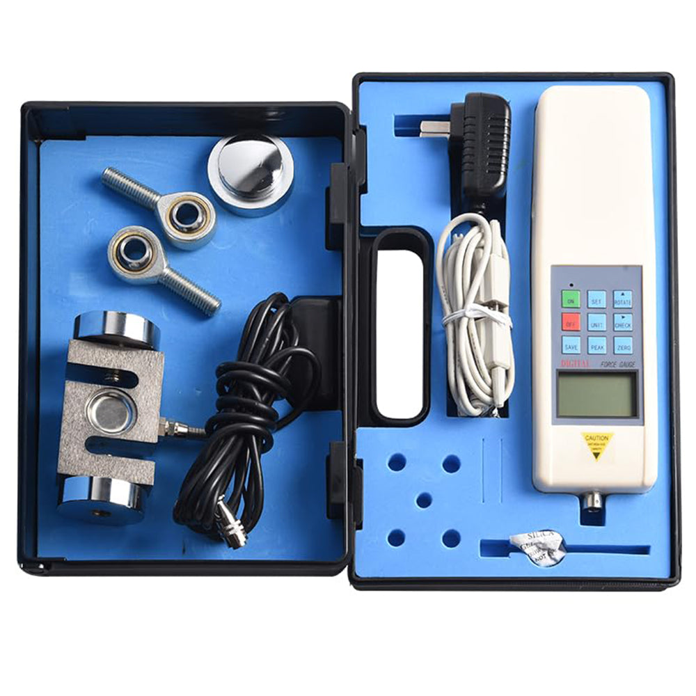 VTSYIQI Digital Pull Force Gauge Push and Pull Gauge with Peak Load Value 10000N 1000KG 2200LB Load Division Value 0.001KN 0.0001Kkg 0.0001Klb Indication Error ±1% for Push-Pull Load Insertion Force Test Destructive Test