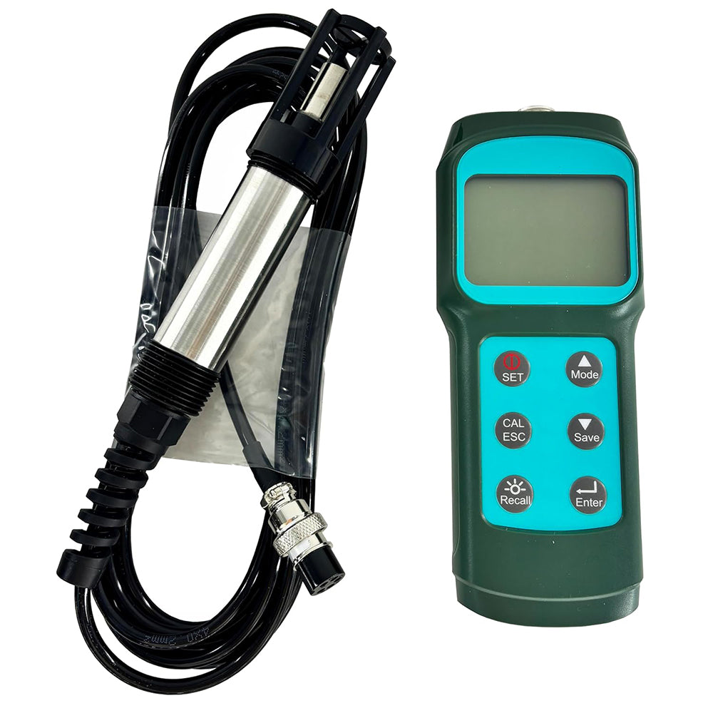 VTSYIQI Portable Optical Dissolved Oxygen Meter Fluorescence DO Meter with 3.5m Probe Measuring Range 0.0-15.0 (mg/L)/0-119.9% Solution 0.1 mg/L Accuracy ±3.0% Manual Data Logging 99 Entries