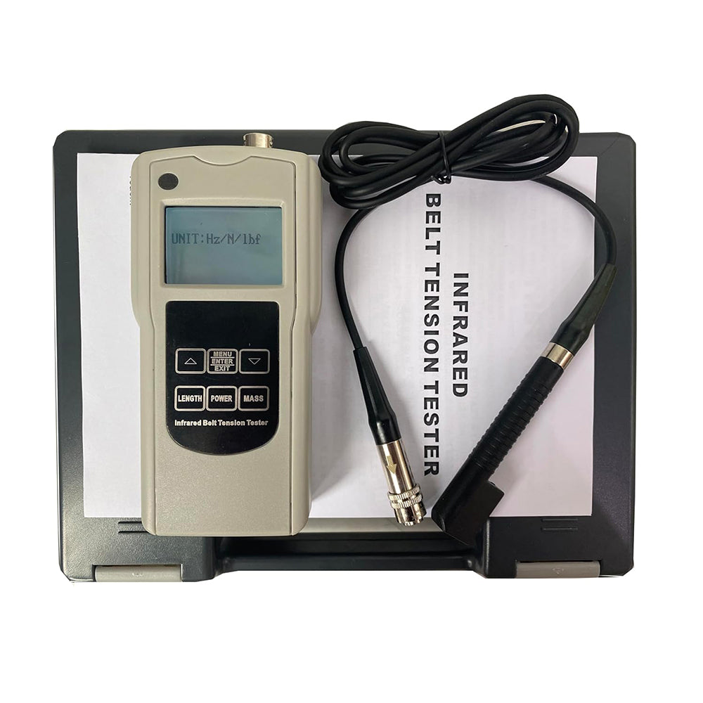 VTSYIQI Infrared Belt Tensiometer Infrared Belt Tension Gauge with Two Different Units of Metric or Imperial System Measurement Range 10Hz~500Hz Input Range Free Belt Length Max 99.99m Belt Mass Max 9.999kg/m