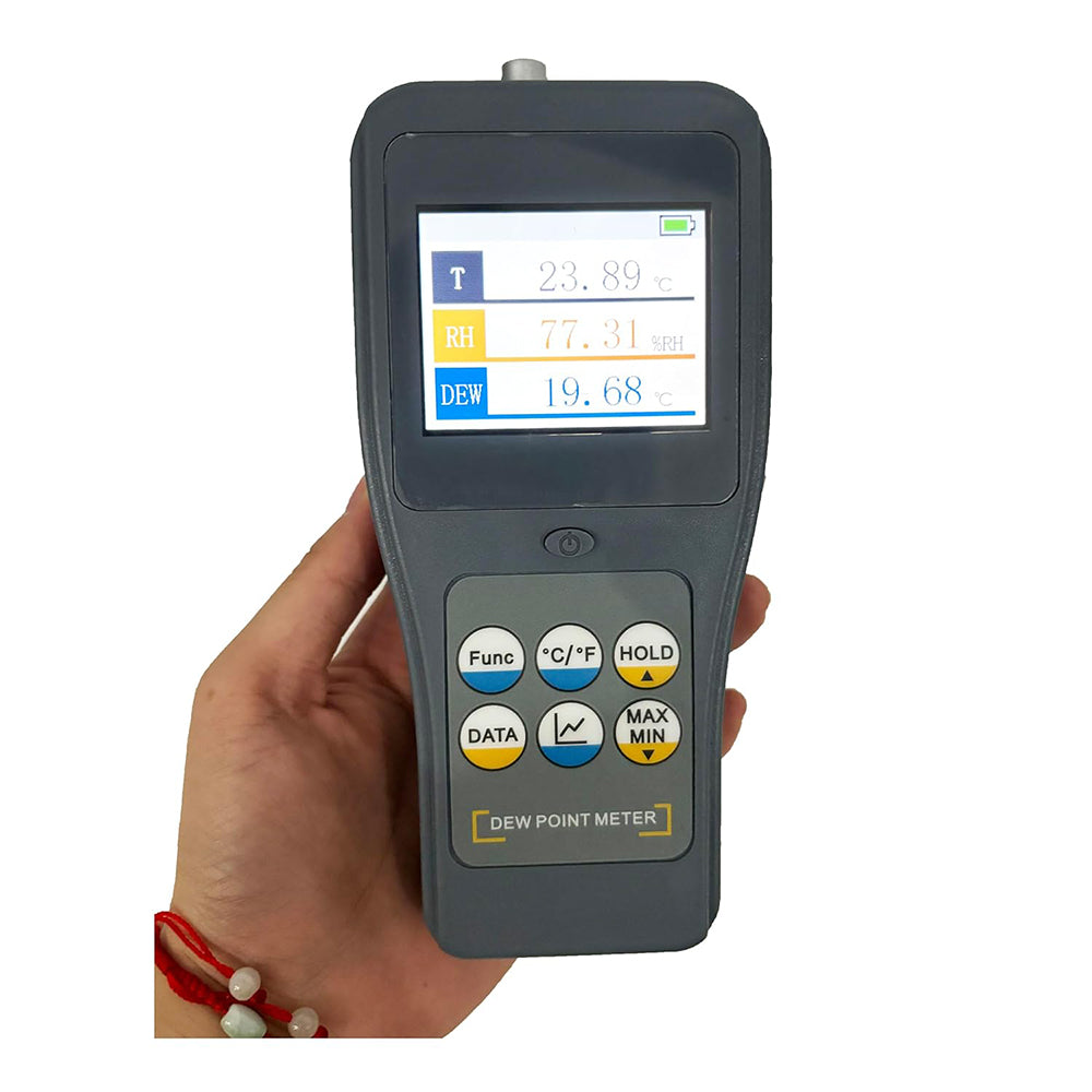 VTSYIQI Digital Dew Point Meter with Separate Sensor Color LCD Display Temperature Unit °C/°F 0.01 High Resolution for PPMv Saturated Vapor Pressure Mixing Ratio Specific Enthalpy Test