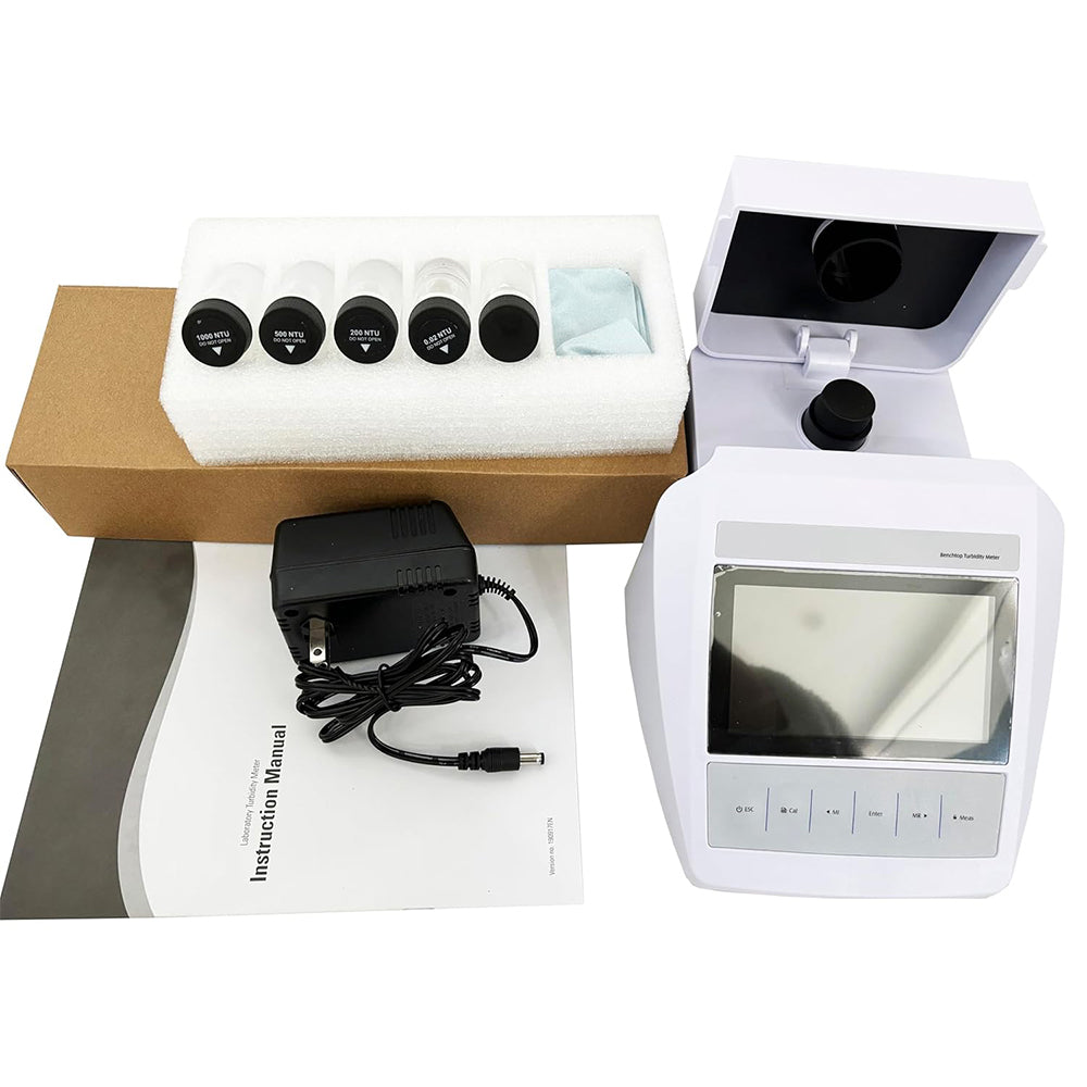 VTSYIQI Benchtop Turbidity Meter Water Turbidity Instrument with Turbidity Range 0~2000 NTU/FNU Accuracy ±3% 0~500 EBC Accuracy ±2% USB Communication Interface Suspended Particle Analysis 4 PCS Calibration Solution