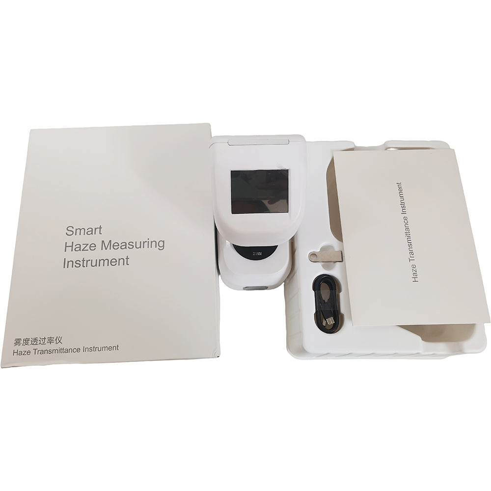 VTSYIQI Haze Meter Haze Measurement Portable Haze Meter Transmittance Haze Meter with 21mm Test Aperture USB Cable Test Range 0 to 100% for Flat Films Glass Diffusion Plate Etc