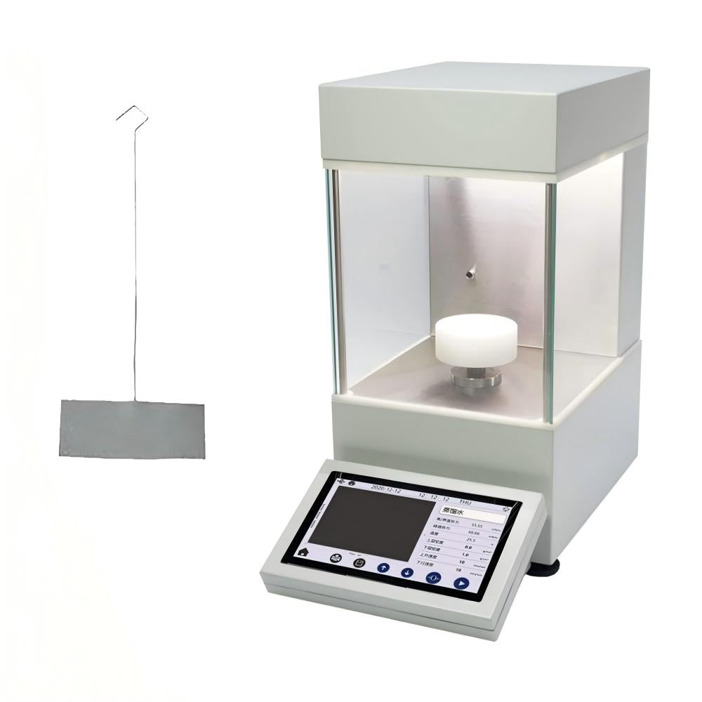 VTSYIQI Interfacial Tensiometer Liquid Surface Tension Meter Instrument with Pt Board Range 0 to 2000 mN/m Accuracy 0.1mN/m 7 Inch Touch Screen U Disk for Food Oil Paint Test