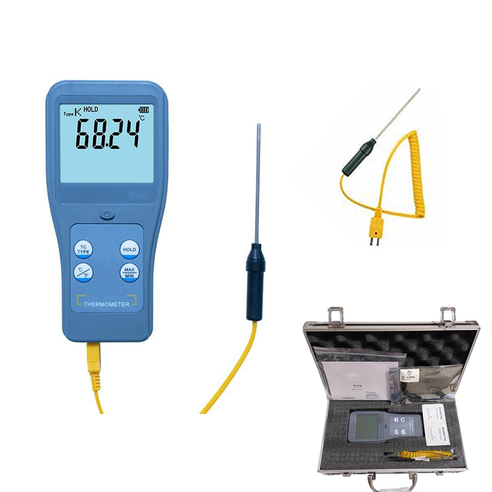 VTSYIQI One-Channel Thermocouple Thermometer Single K Thermometer with K Type Thermocouple Range -200~1372°C (-328~2501.6°F) LCD Display for Food Processing,refrigerated Storage,and Other Occasions