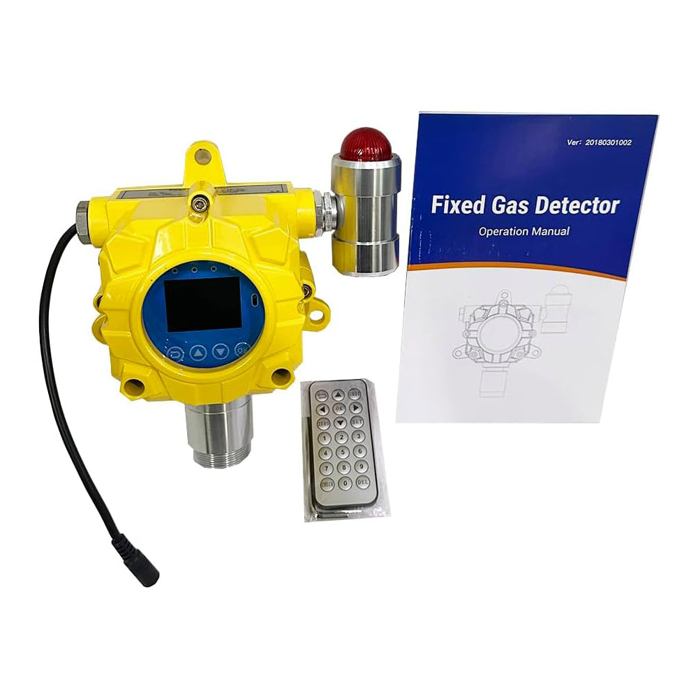 VTSYIQI VOC Detector Fixed Volatile Organic Compound Gas Leak Monitor with Wall-mounted Installation Method Measuring Range 0-100ppm Sound and Light Alarm Resolution 1ppm Output Current 4-20mA Explosion Proof Grade Exd ⅡC T6 Gb Aluminum Shell Material