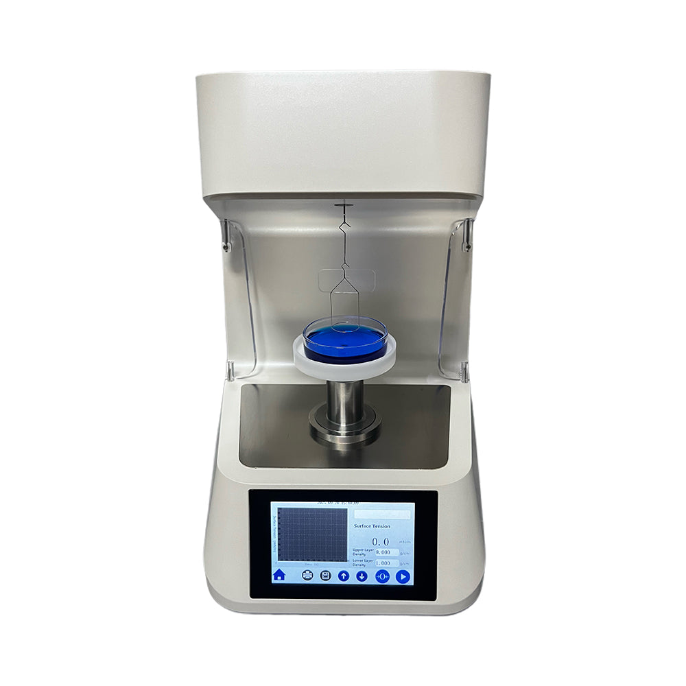 VTSYIQI Surface Tensiometer Du Nouy Liquid Tensiometer Surface Tension Meter Tester With Pt Loop Range 0 to 1000 mN/m Accuracy 0.1mN/m For Oil Paint Industry Test Real Time Display