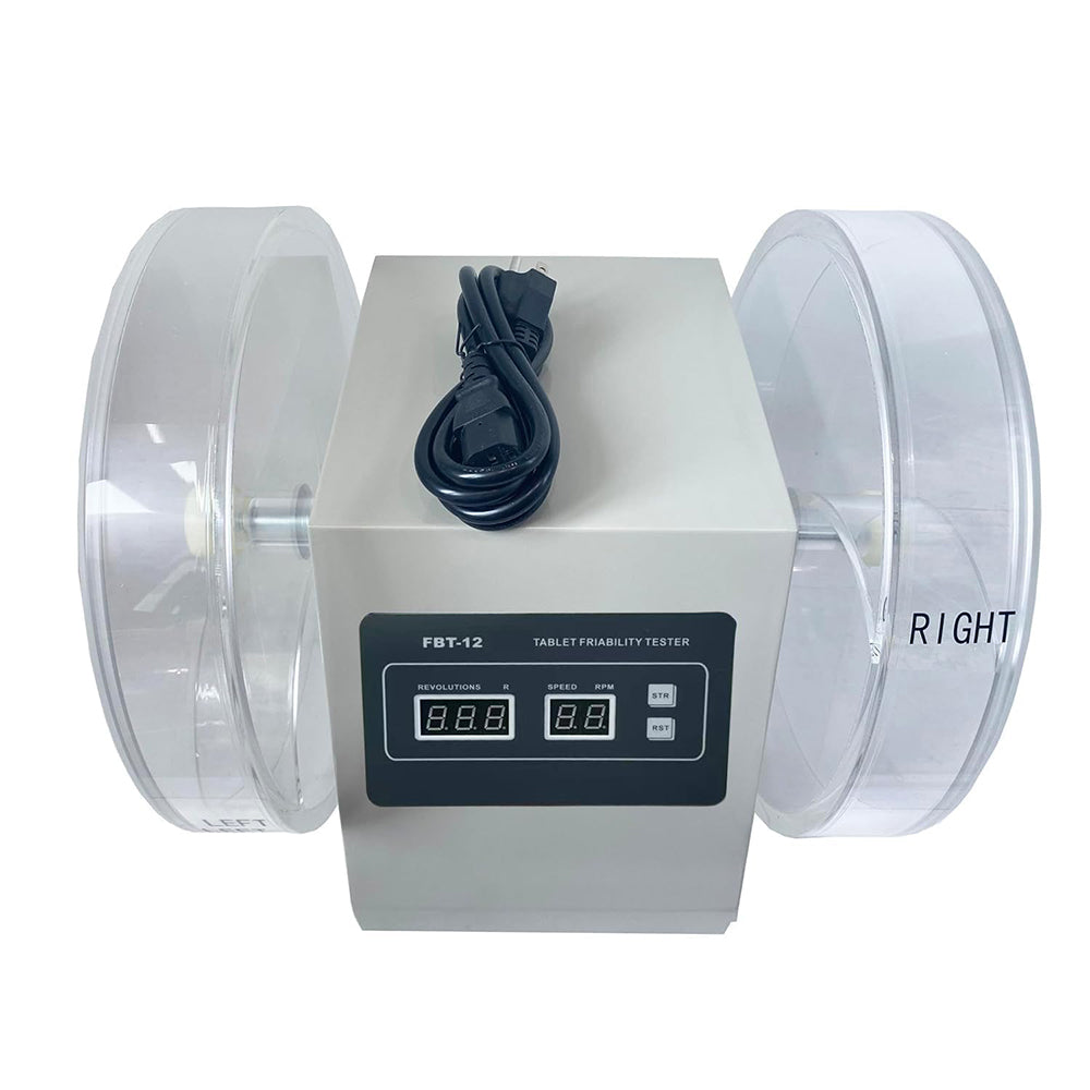 VTSYIQI Tablet Friability Testing Tablet Friability Tester with 2 Turntable Cylinders Range of Turning Circles 100 Circles Rotation Speed Accuracy ±1 rev/min Rotation Speed Range 25rpm Depth of Turntable Cylinder 39mm