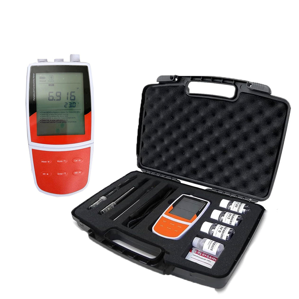 VTSYIQI Multiparameter Water Quality Tester Portable Multi Parameter Water Quality Analyzer with Conductivity Standard Solutions Range -1999.9 to 1999.9 mV  Automatic Temperature Compensation Auto-read Function Senses Stores Up to 500 Data Sets