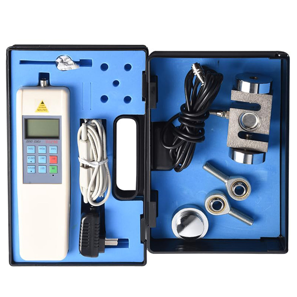 VTSYIQI Force Gauge Meter Digital Force Gauge Meter with Load Division Value 1N/ 0.1kg/ 0.1Lb Peak Load Value 1000N/ 100kg/ 220Lb Indication Error ±1% Gravity Acceleration Setting Function 3 Measurement Units N Kg Lb