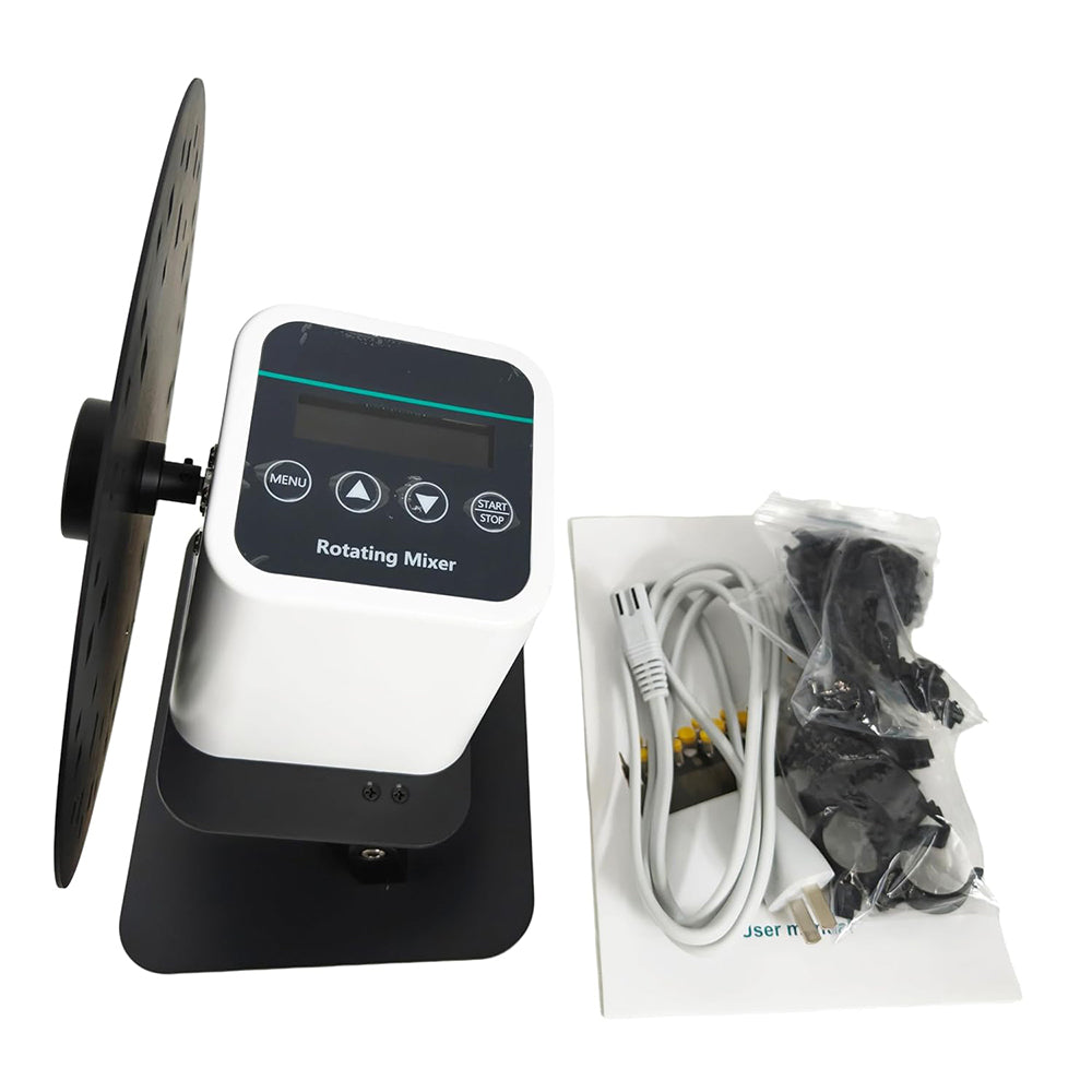 VTSYIQI Digital Rotary Rotating Mixer Shaker Lab Rotating Mixer with Adjustable Speed 20-80rpm Angle Range 40-80°Brushless Motor Five Applicable Specifications Three Kinds of Buckle Digital Display for Mixing the Samples