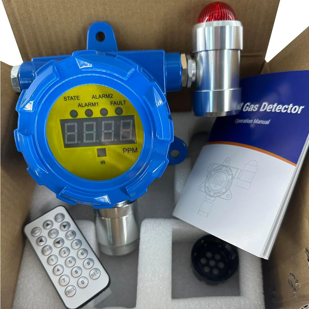 VTSYIQI Hydrogen Leak Detector Hydrogen Gas Alarm with Resolution 1 ppm Measuring Range 0-1000ppm L-Alarm 50ppm H-Alarm 150ppm Installation Method Wall-mounted Single Input 20mA and RS485