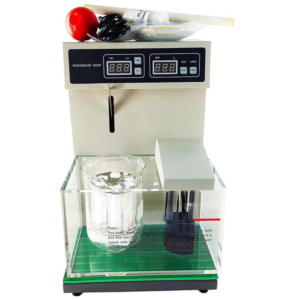 VTSYIQI Disintegration Tester Tablet Disintegration Apparatus with 1 Number of Lifting Baskets 6 Number of Hanging Basket Glass Tubes Return Frequency of Basket 30-32 Times/min Basket Travel 55±1mm