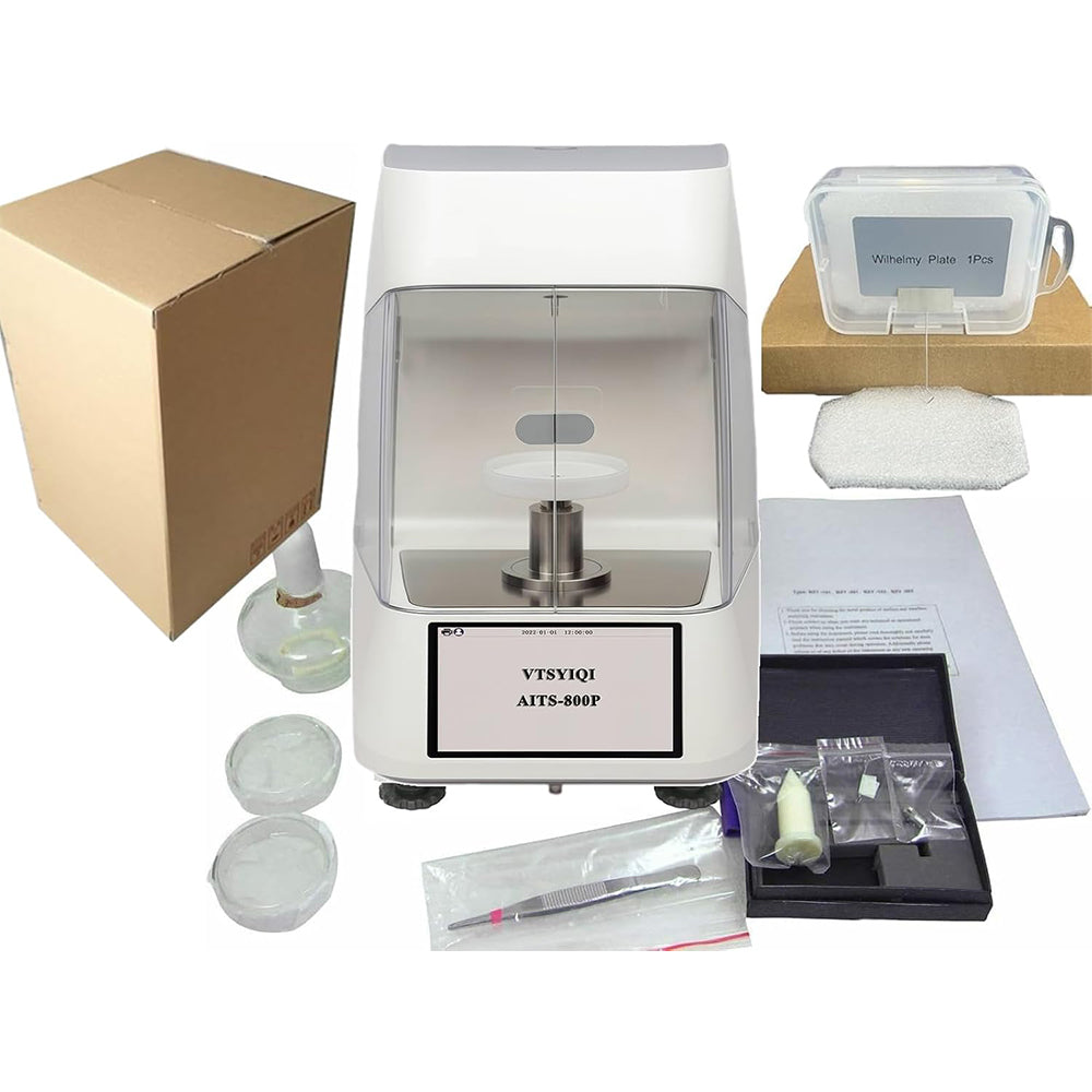 VTSYIQI Interfacial Tension Meter Surface Tension Measurement Surface Tension Meter Tester With Pt Board Range 0 to 1000 mN/m 4.3 inch Touch Screen Accuracy 0.1mN/m For Food Oil Paint Test