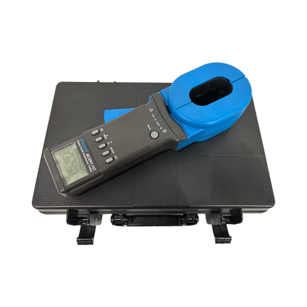 VTSYIQI Clamp Earth Resistance Tester Ground Resistance Tester with 999 Sets Data Memory Resistance Measurement Range 0.010Ω~1500Ω Current Range 0.000mA~40.0A USB Communication Interface