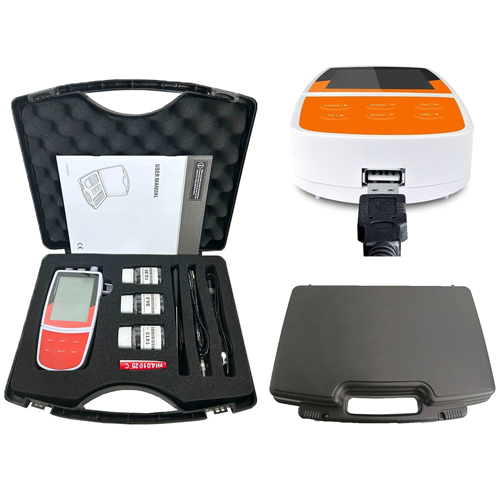 VTSYIQI Portable Multi Parameter Water Quality Meter Multi Parameter Water Quality Analyzer with USB Communication Interface Conductivity Standard Solutions for Measuring PH,Oxidation Reduction Potential,Conductivity,TDS,Salinity,Resistivity