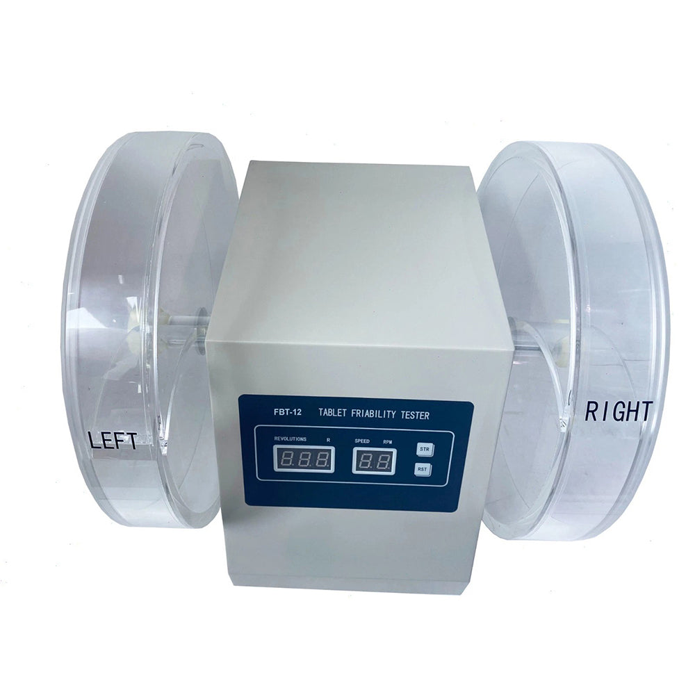 VTSYIQI Tablet Friability Apparatus Double Drum Tablet Friability Tester with Single-channel Dual-tube Inner Diameter of Turntable Cylinder Φ286mm Depth of Turntable Cylinder 39mm Automatic Detection Automatic Diagnosis Automatic Alarm