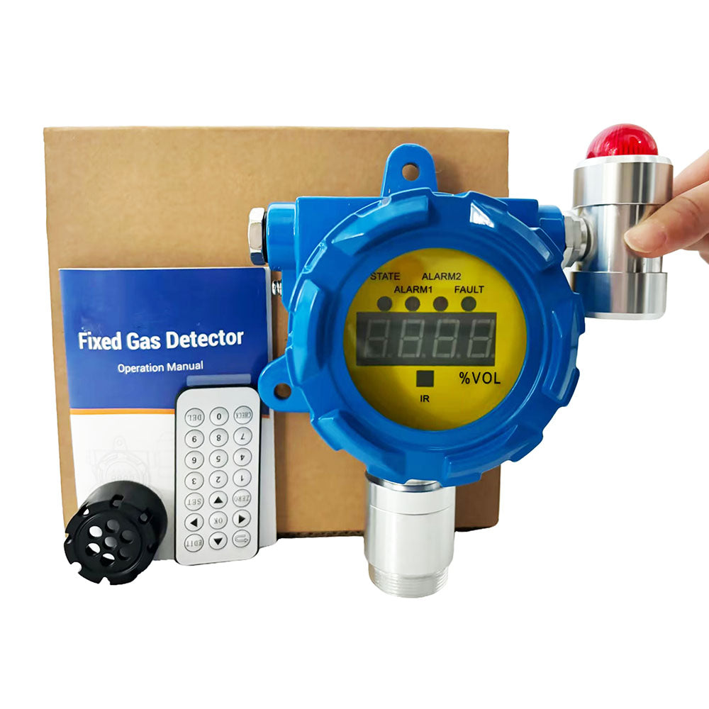 VTSYIQI Fixed Infrared Methane Gas Detector Infrared CH4 Gas Detector with L-Alarm 1% VOL H-Alarm 2.5% VOL Measuring Range 0-5%VOL Resolution 0.01%VOL Shell Material Aluminum