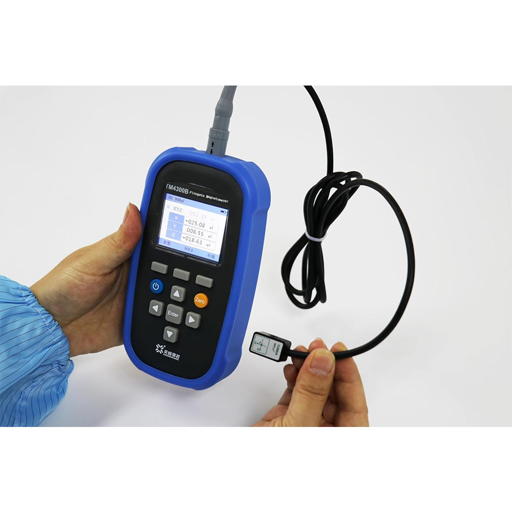 VTSYIQI Triaxial Fluxgate Magnetometer Handheld Three-axis Fluxgate Magnetometer with Alarm Function of Exceeding the Upper/Lower Limit Range 0 to 2000μT Resolution 100nT Accuracy 1% for Calibrating Low Magnetic Field Sources