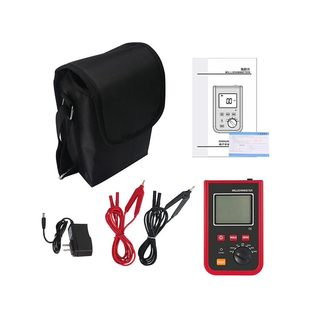 VTSYIQI Micro Ohmmeter DC Low Resistance Tester Meter for Measuring The Contact Resistance of Switches with Resistance Range 1mΩ~20.0kΩ  Accuracy ±0.1%FS ± 15dgt Working Current≤1.2A Measure Power≤17.64W  200 Groups Data Storage