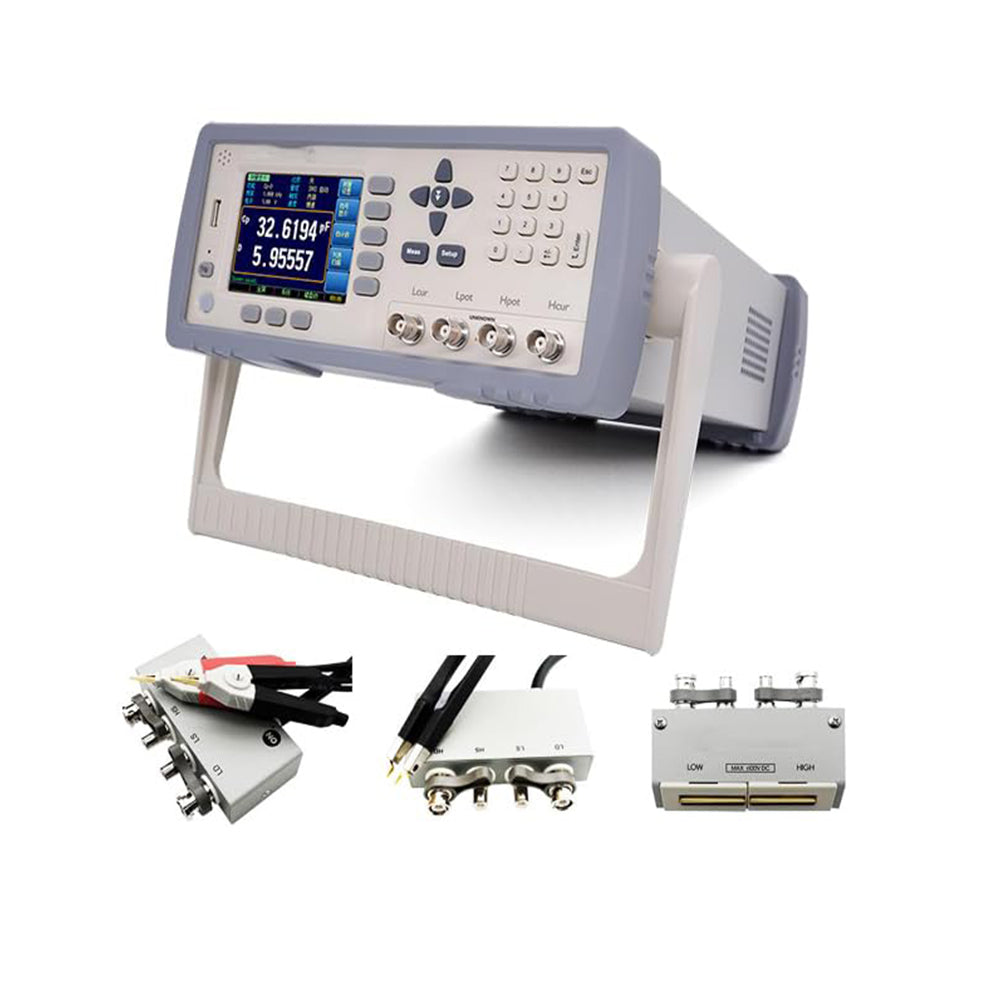 VTSYIQI Precision Benchtop LCR Meter LCR Bridge LCR Tester LCR Analyzer with DCR Display Range 0.00001Ω ~ 99.9999MΩ Continuous Frequency 10Hz～300kHz Store 999 LCD Screen Files Trigger Delay Automatic Level Control (ALC)