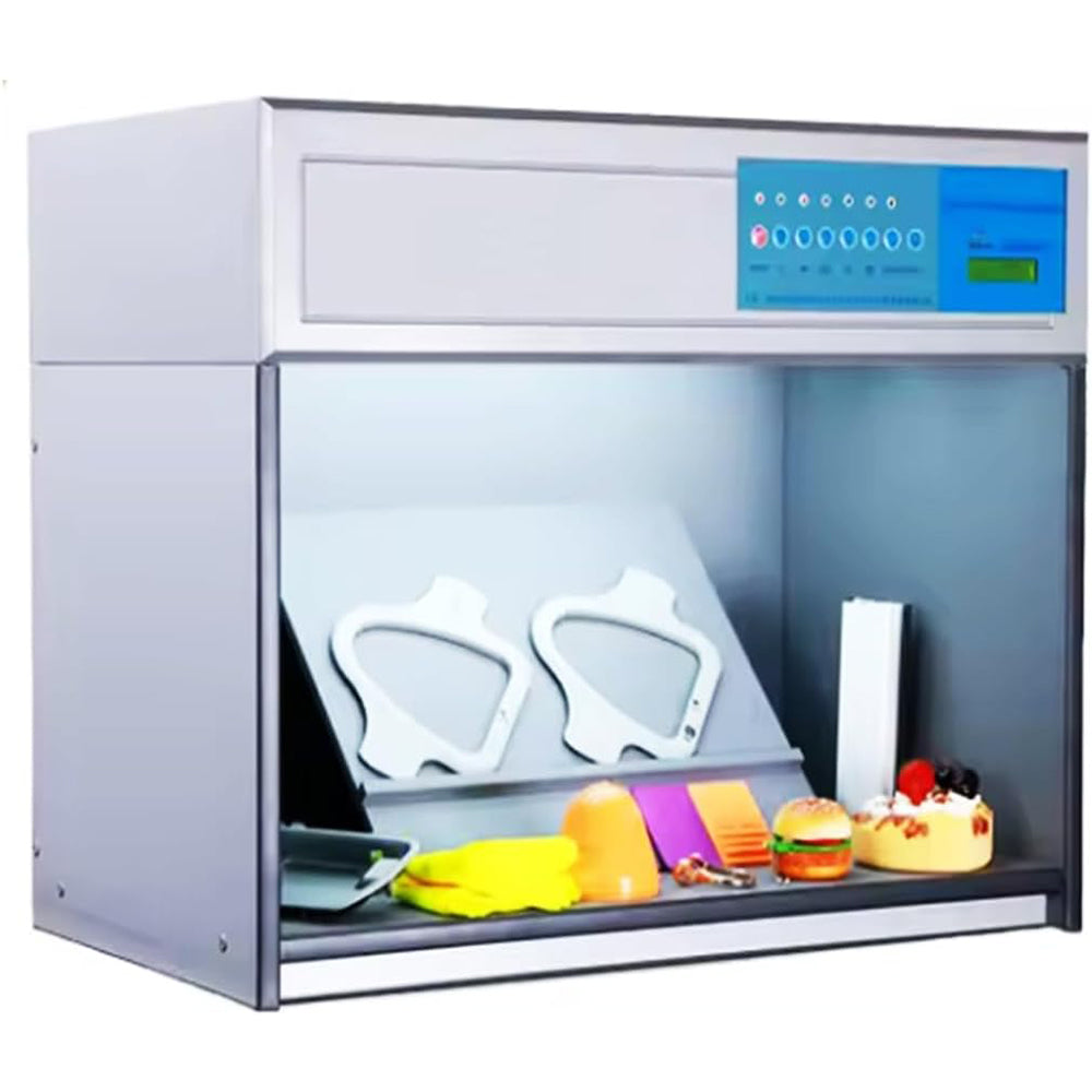 VTSYIQI Color Assessment Cabinets Light Booth Color Matching Cabinet with 4 Light Sources D65 TL84 F UV for The Graphic Arts Photographic Textile Dyeing Packaging Printing Leather