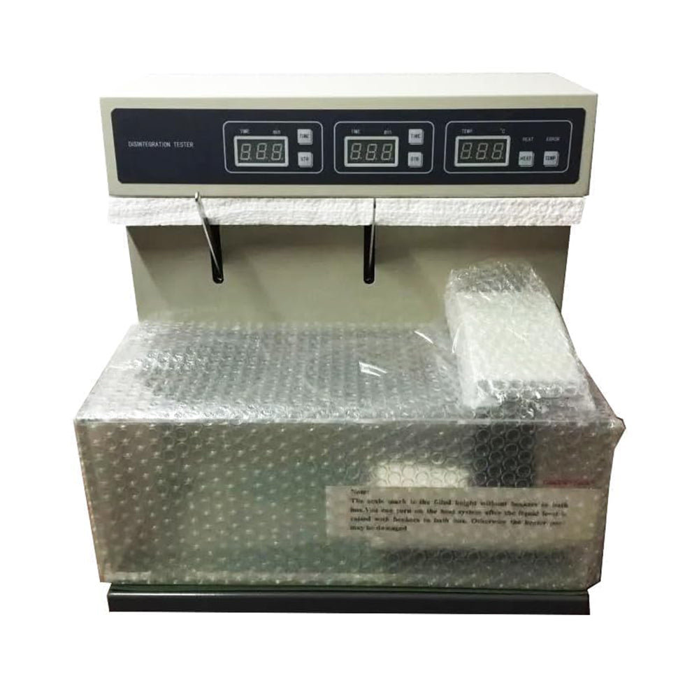 VTSYIQI Disintegration Tester Lab Disintegration Rate Tester with 2 Basket Assembly 12 Number of Hanging Glass Tubes Basket Round-Trip Frequency 30 to 32 Times/min Basket Round Trip 55±1mm