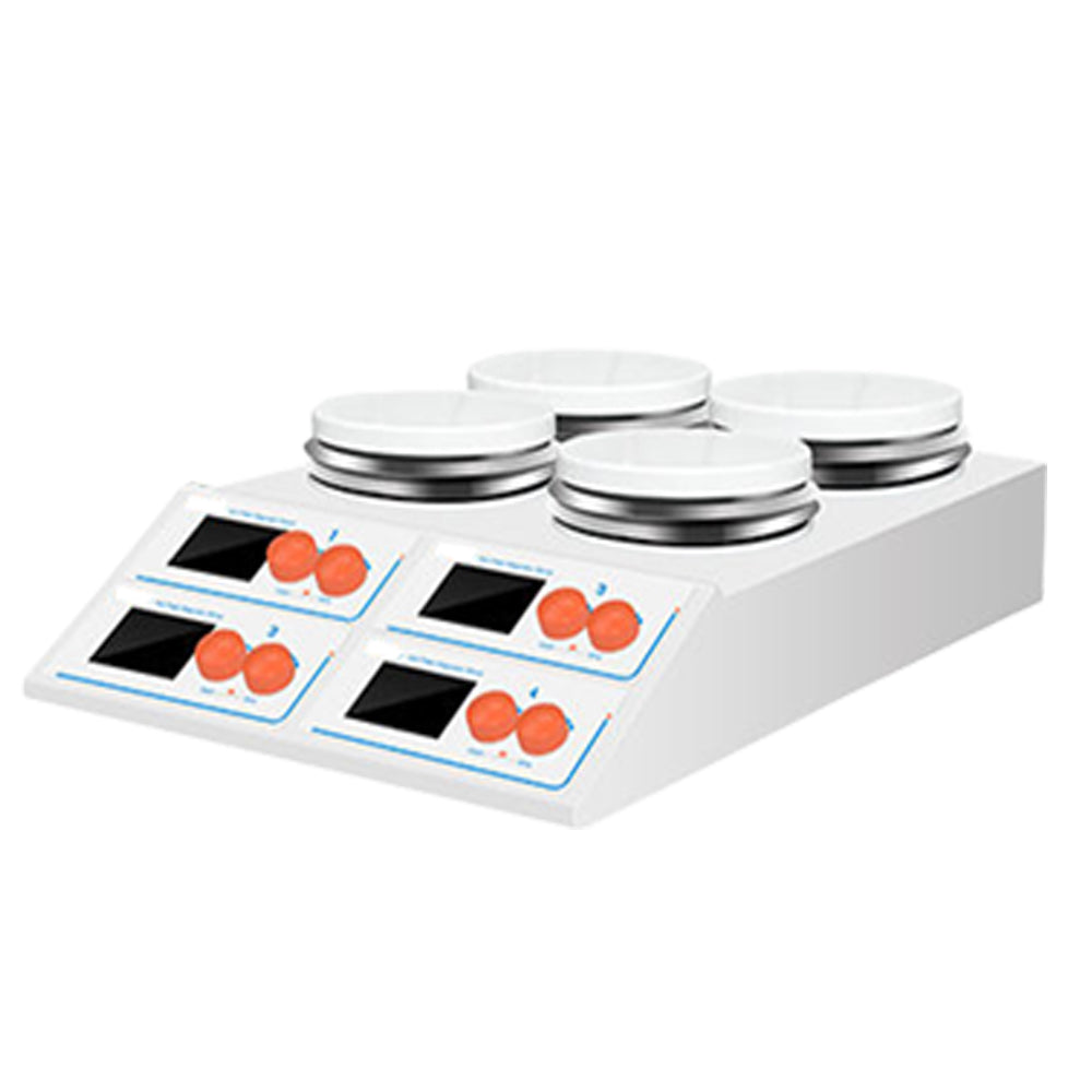 VTSYIQI Multi-position-hotplate-stirrer Multi Position Hotplate & Magnetic Stirrer with Number of Stirring Stations 4 Speed Range 50–2000rpm Max Volume 4*10L Control Mode Independent Operation Temperature Control RT+5–160°C