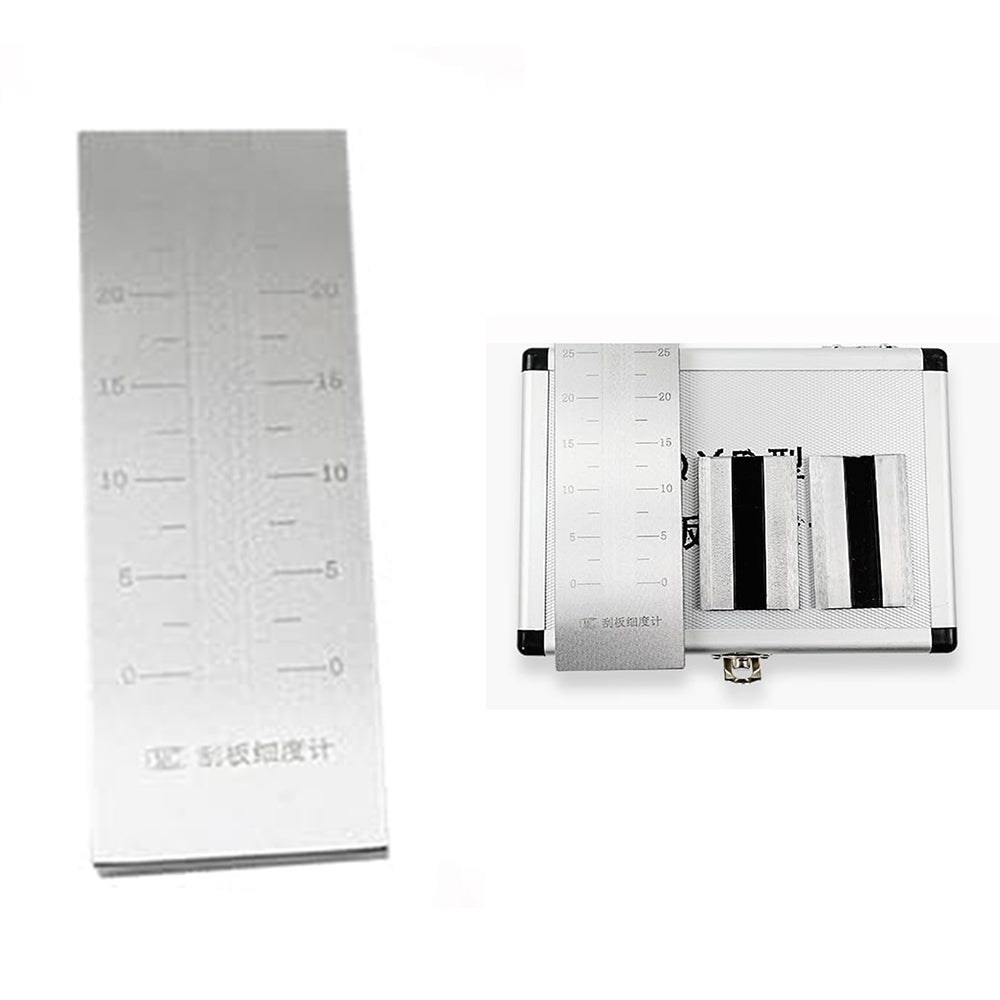 VTSYIQI Scraper Fineness Meter Single Fineness Gauge with 2 Scrapers Stainless Steel Scale Range 0-25μm Maximum Depth of Groove 25μm Indexing Value 2.5μm