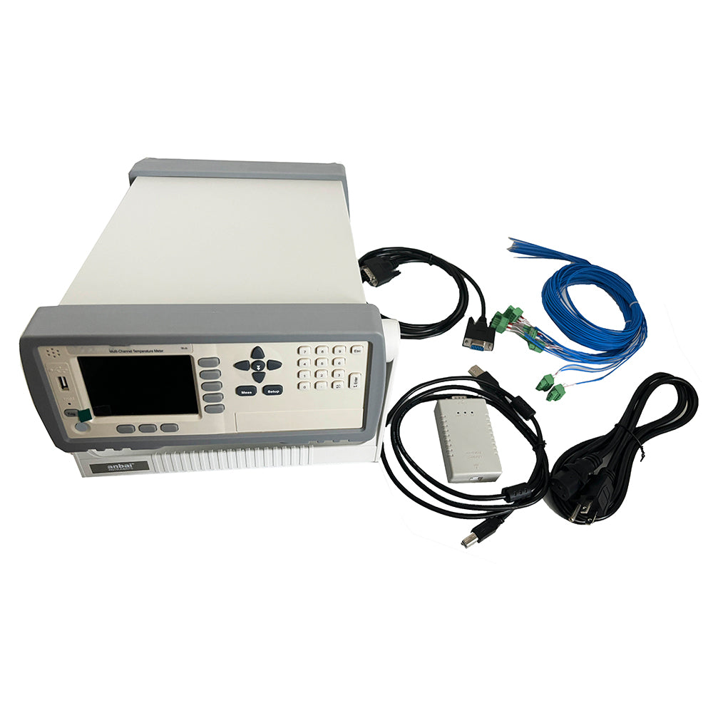 VTSYIQI 16 Channel Temperature Tester Recorder Multi-Channel Temperature Tester Data Logger with Range -200℃ to 1800℃ Resolution 0.1℃  Thermocouple J/K/T Sixteen Channels USB RS232C Interface