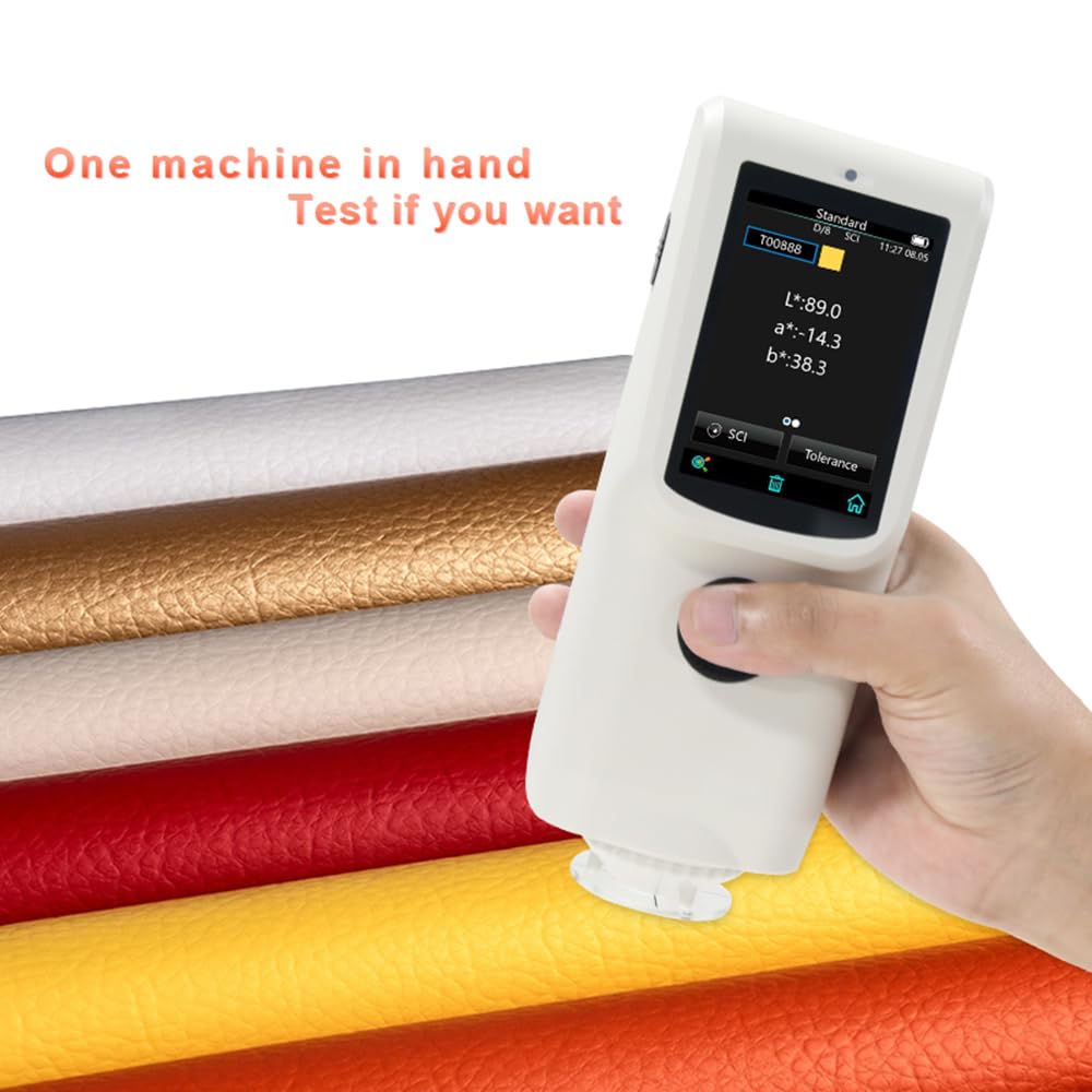 VTSYIQI Spectrocolorreader Color Meter Colorimeter Spectrophotometer with Aperture Ø8mm Repeatability ΔE*ab＜0.1 10000 Samples Data Storage Locating Method Stabilizer Locating ASTM ISO Standard