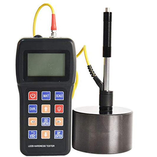 VTSYIQI Leeb Hardness Tester Meter 170 to 960 HLD Metals Durometer Tester HL HB HRB HRC HRA HV HS with Standard D Type Impact Device D Test Block for Steel Iron Bronze Copper 10 Materials…