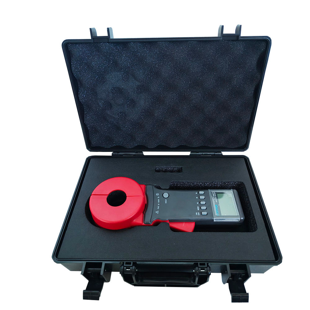 VTSYIQI Digital Clamp Ground Earth Resistance Meter Tester with 0.01 to 1200ohm 32MM 99Sets Stored Data Alarm Function