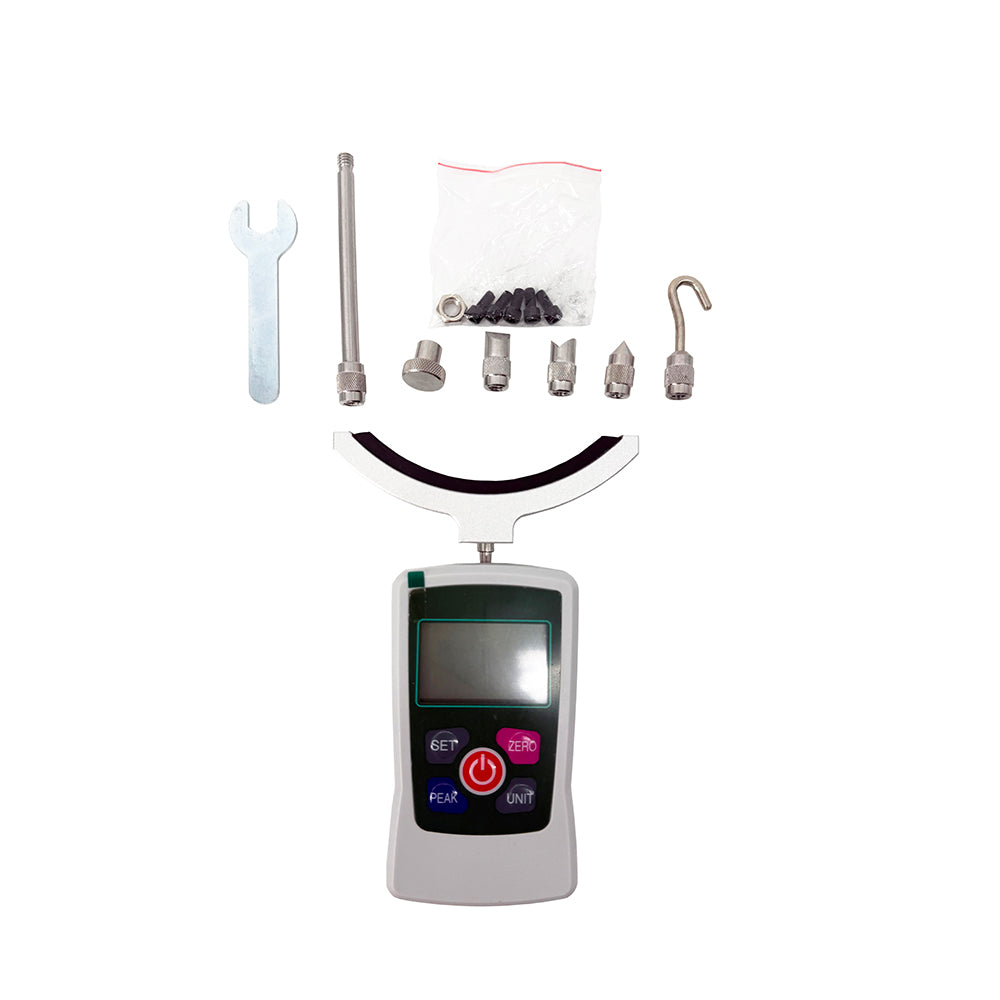 VTSYIQI Muscle Strength Tester Legs Arm Muscle Force Measuring Tool with Maximum Load Value 500N;50kg;110Lb Load Division Value 0.1N; 0.01kg; 0.01Lb Accuracy ±1％ Four Units N, Kg , Lb And Oz Upper And Lower Limits